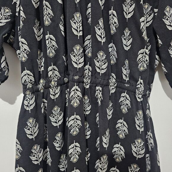 Old Navy - Dress Puff-Sleeve Printed Tie-Back Mini Swing - Size M - Black - Picture 6 of 11